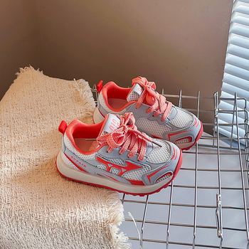 Dječje tenisice za trčanje s prozračnom mrežom, Velcro zatvarač, unisex, svakodnevne sportske tenisice s gumenom potplatom