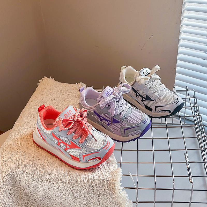 Dječje tenisice za trčanje s prozračnom mrežom, Velcro zatvarač, unisex, svakodnevne sportske tenisice s gumenom potplatom