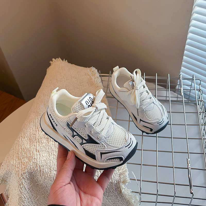 Dječje tenisice za trčanje s prozračnom mrežom, Velcro zatvarač, unisex, svakodnevne sportske tenisice s gumenom potplatom