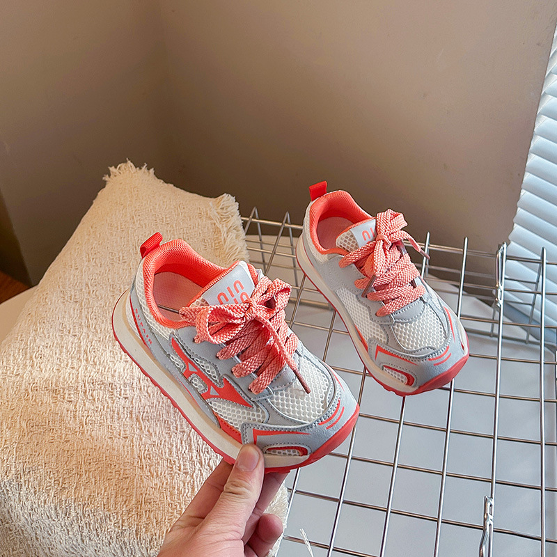 Dječje tenisice za trčanje s prozračnom mrežom, Velcro zatvarač, unisex, svakodnevne sportske tenisice s gumenom potplatom