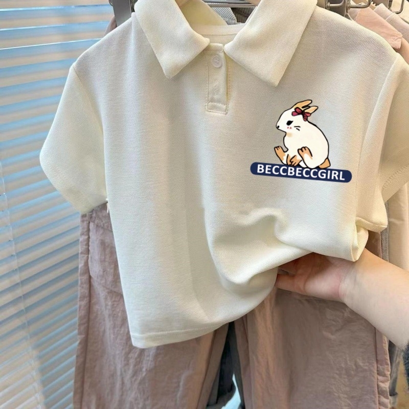 Πόλο πουκάμισο, κορεατικού στυλ, καρτούν εκτύπωση, μίγμα συνθετικών ινών, Καλοκαίρι 2024