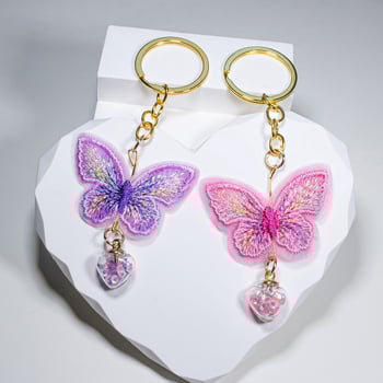 Ключодържател пеперуда, автомобилен ключ и висулка за чанта, цинкова сплав, сладък стил (цинкова сплав; пеперуден мотив; автомобилен ключ; висулка за чанта; сладък стил)