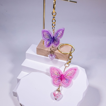 Ключодържател пеперуда, автомобилен ключ и висулка за чанта, цинкова сплав, сладък стил (цинкова сплав; пеперуден мотив; автомобилен ключ; висулка за чанта; сладък стил)