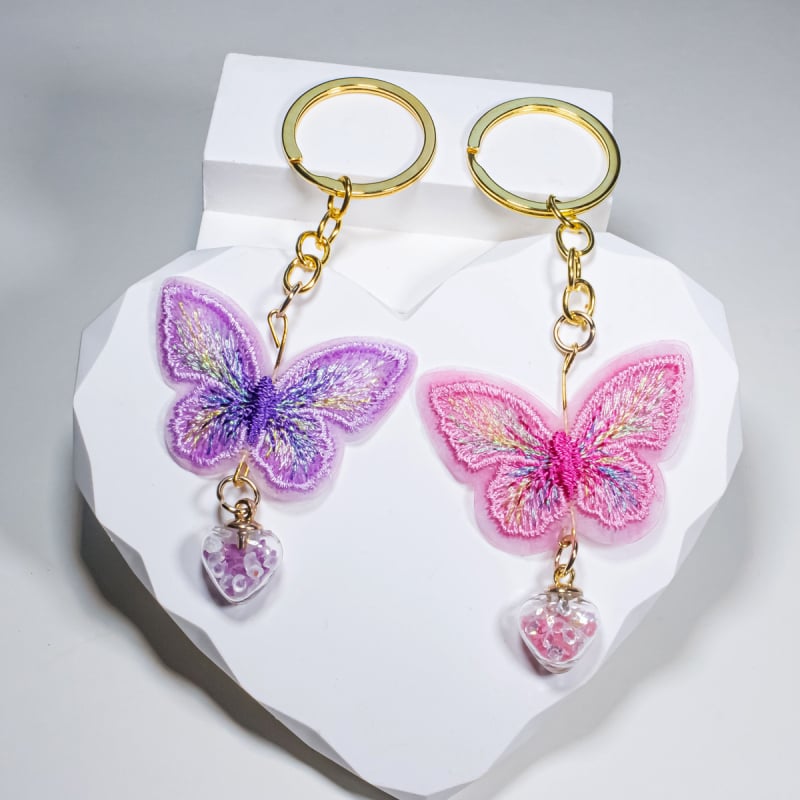 Ключодържател пеперуда, автомобилен ключ и висулка за чанта, цинкова сплав, сладък стил (цинкова сплав; пеперуден мотив; автомобилен ключ; висулка за чанта; сладък стил)