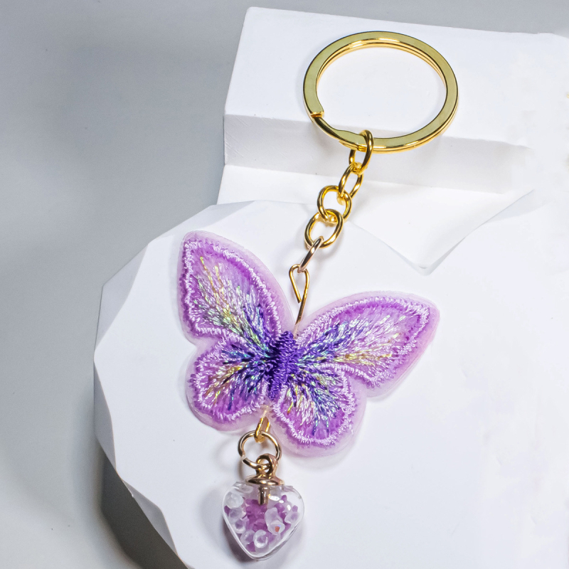 Ключодържател пеперуда, автомобилен ключ и висулка за чанта, цинкова сплав, сладък стил (цинкова сплав; пеперуден мотив; автомобилен ключ; висулка за чанта; сладък стил)