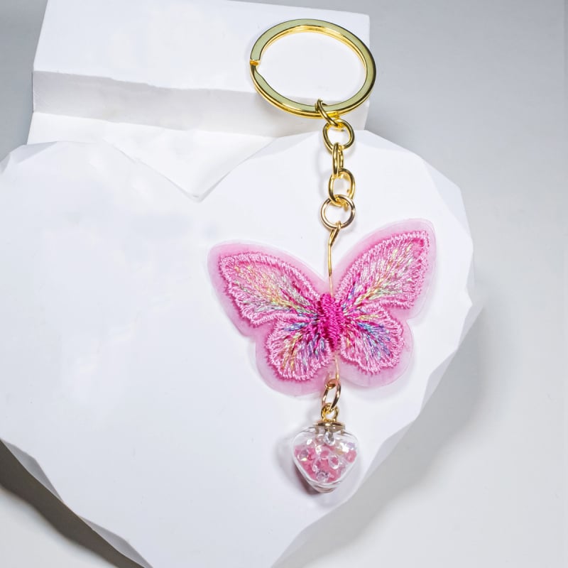Ключодържател пеперуда, автомобилен ключ и висулка за чанта, цинкова сплав, сладък стил (цинкова сплав; пеперуден мотив; автомобилен ключ; висулка за чанта; сладък стил)