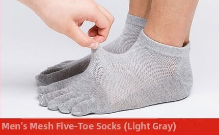 Мъжки чорапи за пръсти, невидими, дишащ памук, едноцветни, къс глезен, абсорбират изпотяването
