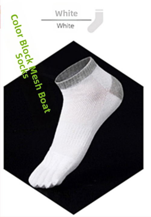 Мъжки чорапи за пръсти, невидими, дишащ памук, едноцветни, къс глезен, абсорбират изпотяването