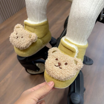 Zimske dječje čarapne cipele, unisex, debeli podstavljeni meki đonovi, Velcro zatvarač, gumeni potplat, gornji dio od pamuka