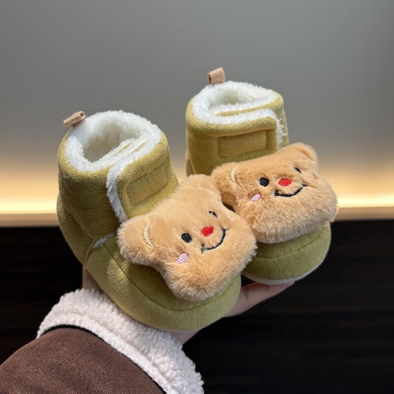 Zimske dječje čarapne cipele, unisex, debeli podstavljeni meki đonovi, Velcro zatvarač, gumeni potplat, gornji dio od pamuka
