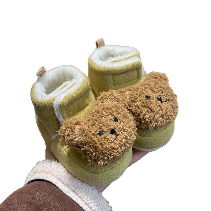 Zimske dječje čarapne cipele, unisex, debeli podstavljeni meki đonovi, Velcro zatvarač, gumeni potplat, gornji dio od pamuka