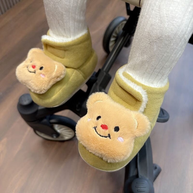 Zimske dječje čarapne cipele, unisex, debeli podstavljeni meki đonovi, Velcro zatvarač, gumeni potplat, gornji dio od pamuka