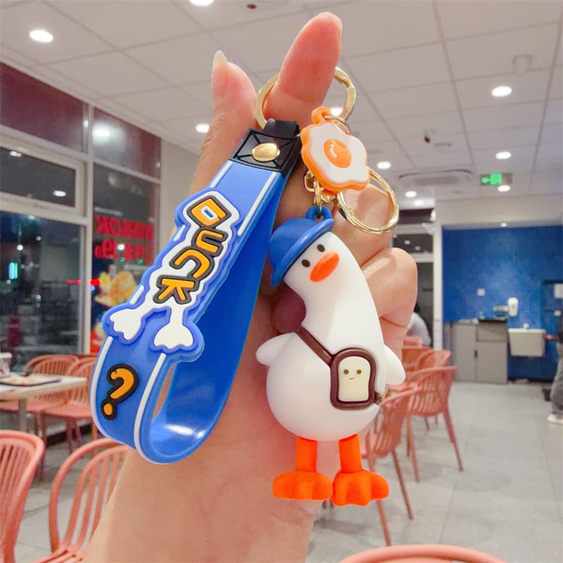 PVC наклонена патка – ключодържател за автомобил, луксозен аксесоар, за мъже и жени