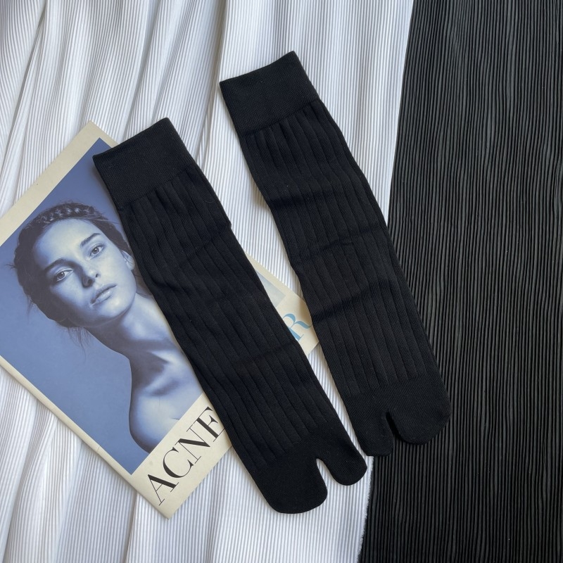 Разделени пръсти чорапи, висок крак, едноцветни, от combed памук, абсорбират пот, 200N плетка