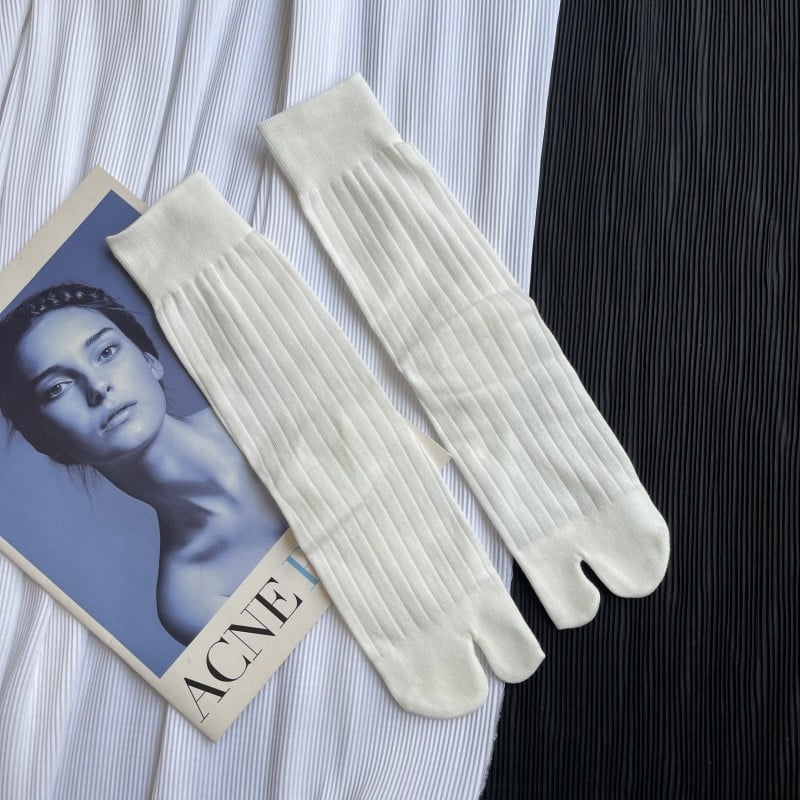 Разделени пръсти чорапи, висок крак, едноцветни, от combed памук, абсорбират пот, 200N плетка