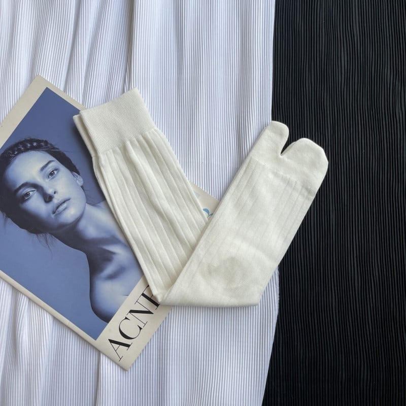 Разделени пръсти чорапи, висок крак, едноцветни, от combed памук, абсорбират пот, 200N плетка