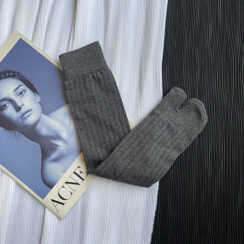 Разделени пръсти чорапи, висок крак, едноцветни, от combed памук, абсорбират пот, 200N плетка