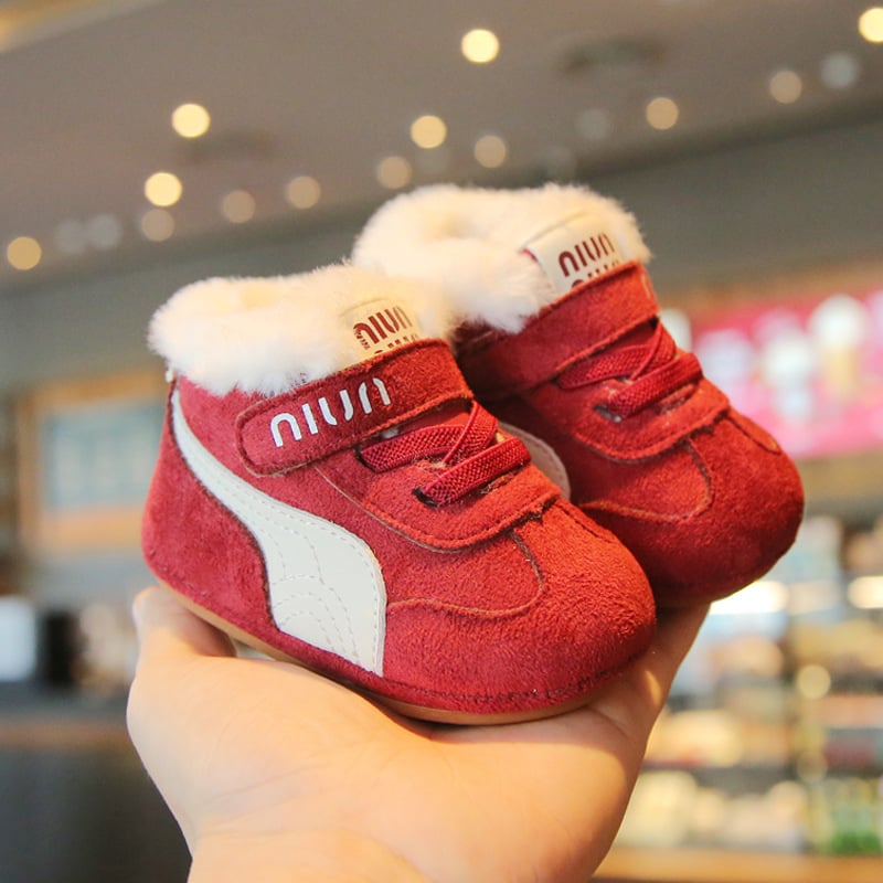 Patike za djecu unisex, gornji dio od sintetičke kože, Velcro kopča, prugasti uzorak, zadržavaju toplinu