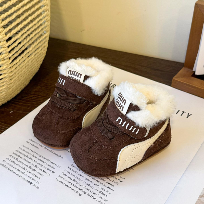 Patike za djecu unisex, gornji dio od sintetičke kože, Velcro kopča, prugasti uzorak, zadržavaju toplinu