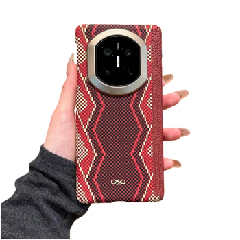 Θήκη προστασίας Huawei Mate X7 με μοτίβο Kevlar, ultra-λεπτός μαγνητικός σχεδιασμός, διπλών αξόνων προστασία από πτώση, εκτύπωση μεταφοράς με νερό