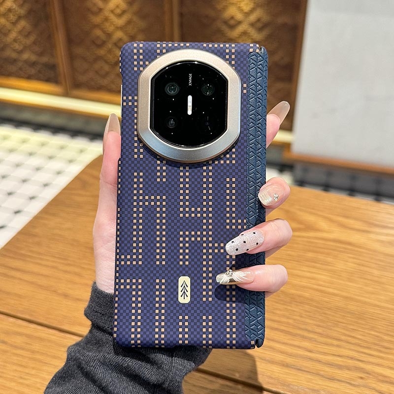 Θήκη προστασίας Huawei Mate X7 με μοτίβο Kevlar, ultra-λεπτός μαγνητικός σχεδιασμός, διπλών αξόνων προστασία από πτώση, εκτύπωση μεταφοράς με νερό
