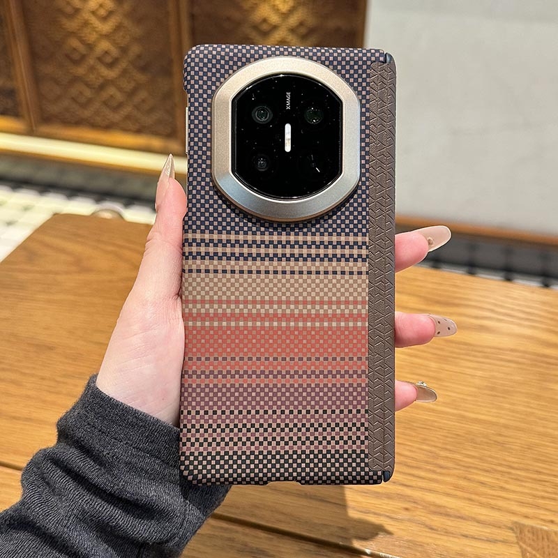 Θήκη προστασίας Huawei Mate X7 με μοτίβο Kevlar, ultra-λεπτός μαγνητικός σχεδιασμός, διπλών αξόνων προστασία από πτώση, εκτύπωση μεταφοράς με νερό