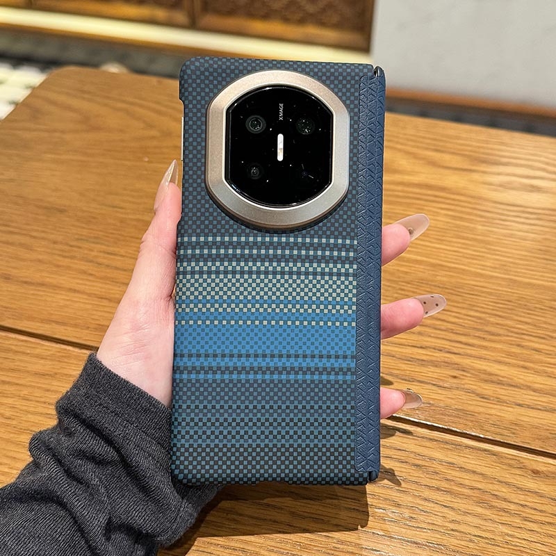 Θήκη προστασίας Huawei Mate X7 με μοτίβο Kevlar, ultra-λεπτός μαγνητικός σχεδιασμός, διπλών αξόνων προστασία από πτώση, εκτύπωση μεταφοράς με νερό