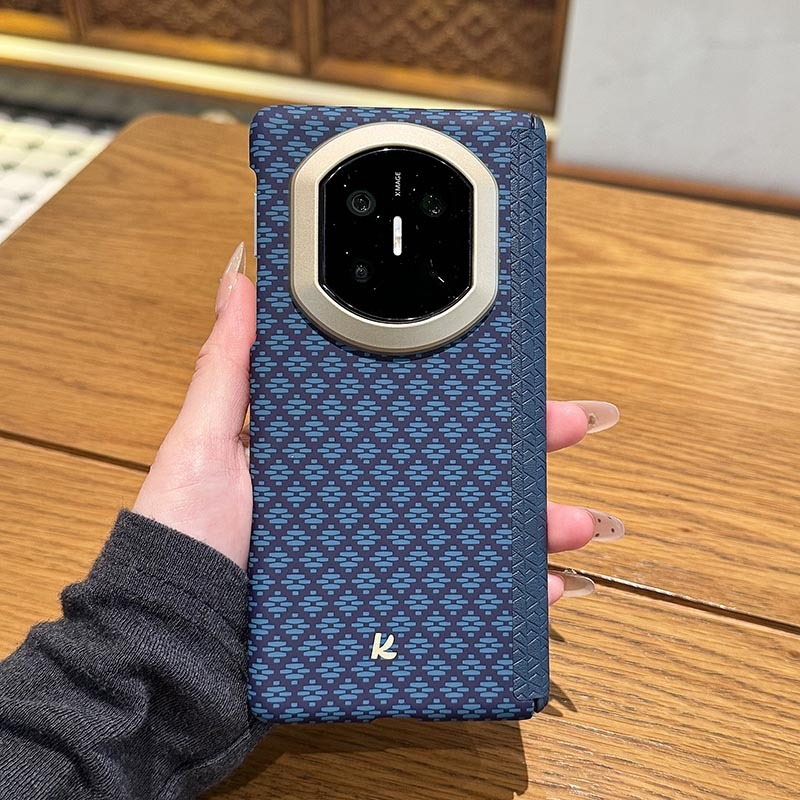 Θήκη προστασίας Huawei Mate X7 με μοτίβο Kevlar, ultra-λεπτός μαγνητικός σχεδιασμός, διπλών αξόνων προστασία από πτώση, εκτύπωση μεταφοράς με νερό