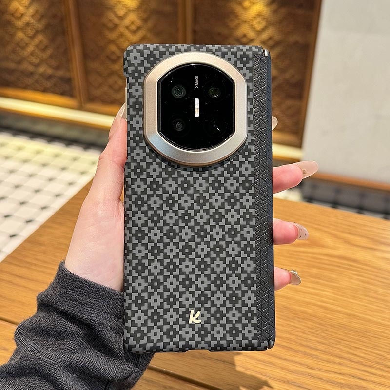 Θήκη προστασίας Huawei Mate X7 με μοτίβο Kevlar, ultra-λεπτός μαγνητικός σχεδιασμός, διπλών αξόνων προστασία από πτώση, εκτύπωση μεταφοράς με νερό