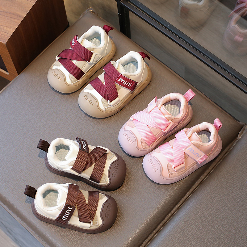 Dječje lagane tenisice s PU gornjim dijelom, niski kroj, Velcro zatvaranje, protuklizna podloga, za djecu 12–36 mjeseci, izlazak jeseni 2024