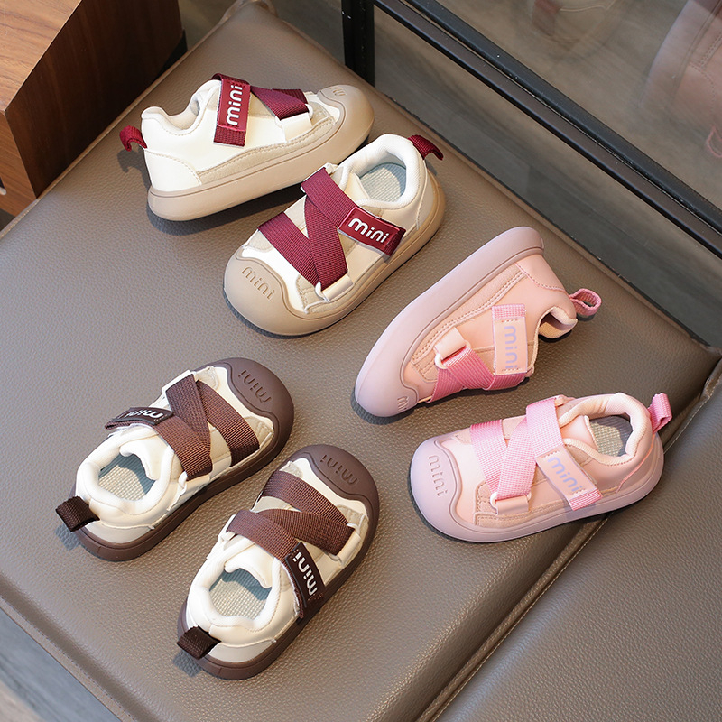 Dječje lagane tenisice s PU gornjim dijelom, niski kroj, Velcro zatvaranje, protuklizna podloga, za djecu 12–36 mjeseci, izlazak jeseni 2024