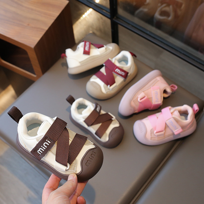 Dječje lagane tenisice s PU gornjim dijelom, niski kroj, Velcro zatvaranje, protuklizna podloga, za djecu 12–36 mjeseci, izlazak jeseni 2024