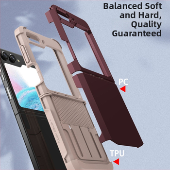 Pouzdro pre Samsung Galaxy Z Flip6/5/4/3 s plným krytím a ohybným zámovým mechanizmom, proti pádu, odvádzanie tepla, proti opotrebeniu, proti otlačkom prstov, TPU+PC, postrek