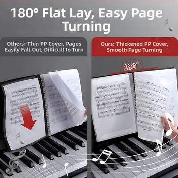 A4 partitúra kötő, PP anyag, lazán fűzhető partitúrákhoz