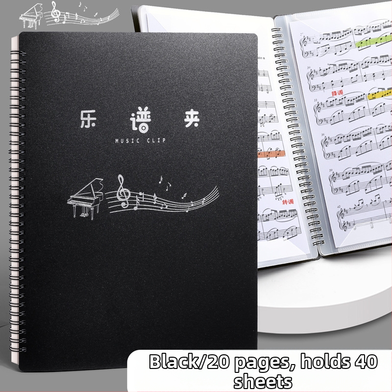 A4 partitúra kötő, PP anyag, lazán fűzhető partitúrákhoz