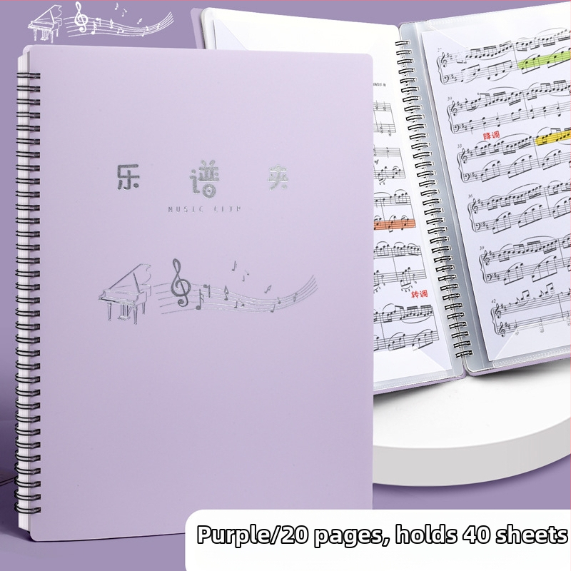 A4 partitúra kötő, PP anyag, lazán fűzhető partitúrákhoz