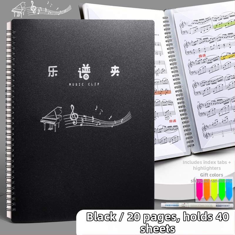 A4 partitúra kötő, PP anyag, lazán fűzhető partitúrákhoz