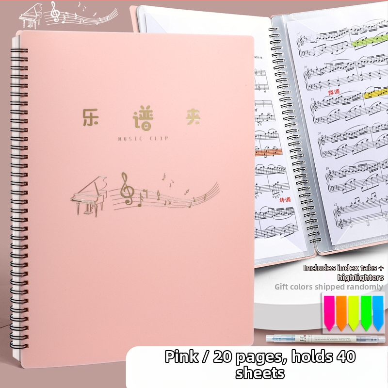 A4 partitúra kötő, PP anyag, lazán fűzhető partitúrákhoz