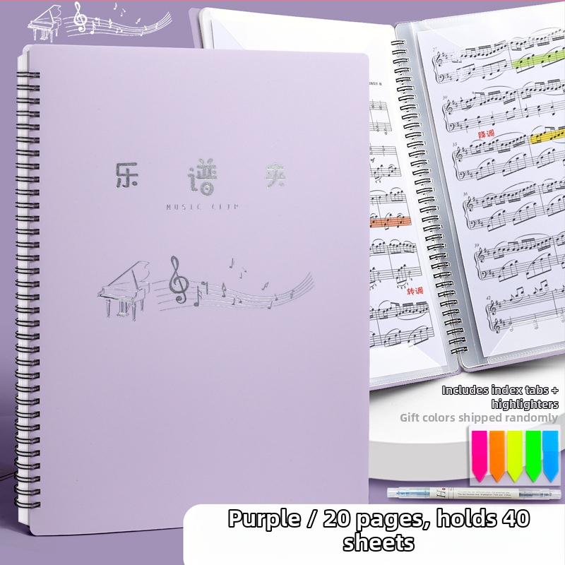 A4 partitúra kötő, PP anyag, lazán fűzhető partitúrákhoz