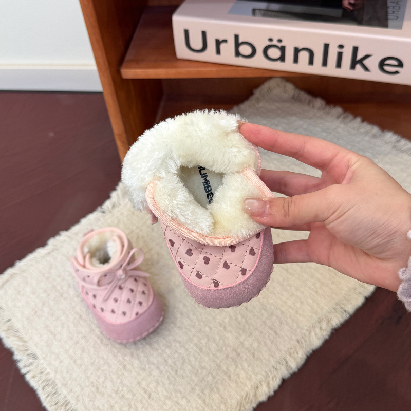 Unisex zimske cipelice za bebe s Velcro kopčom, gornji materijal sintetička koža, tople, za dob 6–12 mjeseci i 12–36 mjeseci, zimsko izdanje 2025