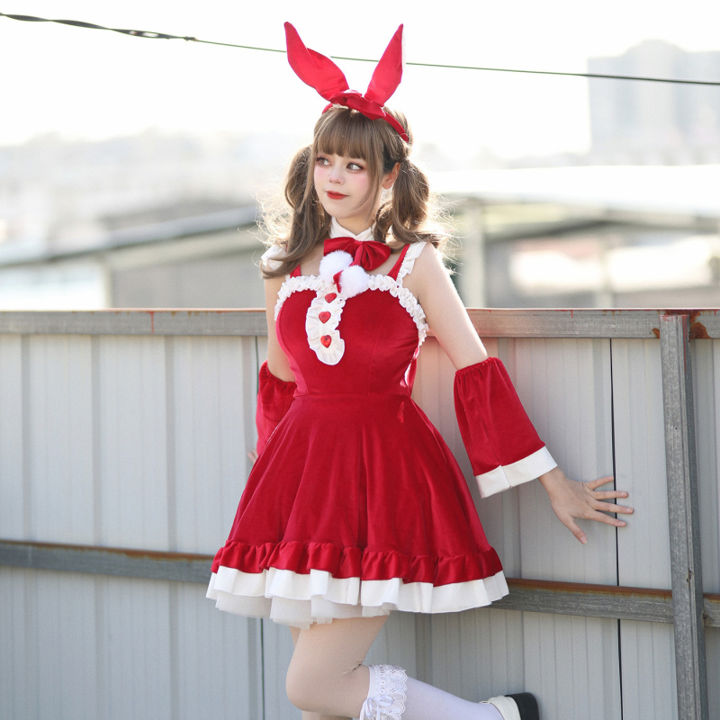 Bunny Girl scenski kostim za božićni nastup, unisex; smjesa poliestera; 95% poliestera ili više; zima 2022