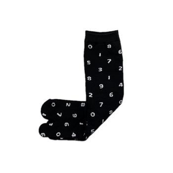 Чорапи със разделени пръсти с числова шарка, средна дължина, памук, японски стил