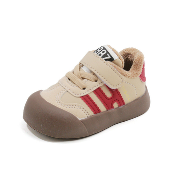 Unisex tenisice za bebe – umjetna PU gornja, Velcro zatvarač, debeli protuklizni potplat, za zimu i jesen, uzorak s slovima