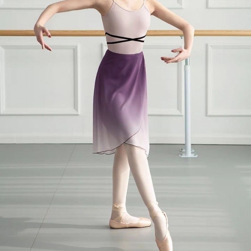 Φούστα μπαλέτου με μεταβατική απόχρωση Μικρή Γιασεμί, με κορδόνι, μακριά φούστα για πρόβες χορού, τυπωμένο ύφασμα, ύφασμα πολυεστέρα/ακρυλικό (50–70% πολυεστέρα), Χειμώνας 2022