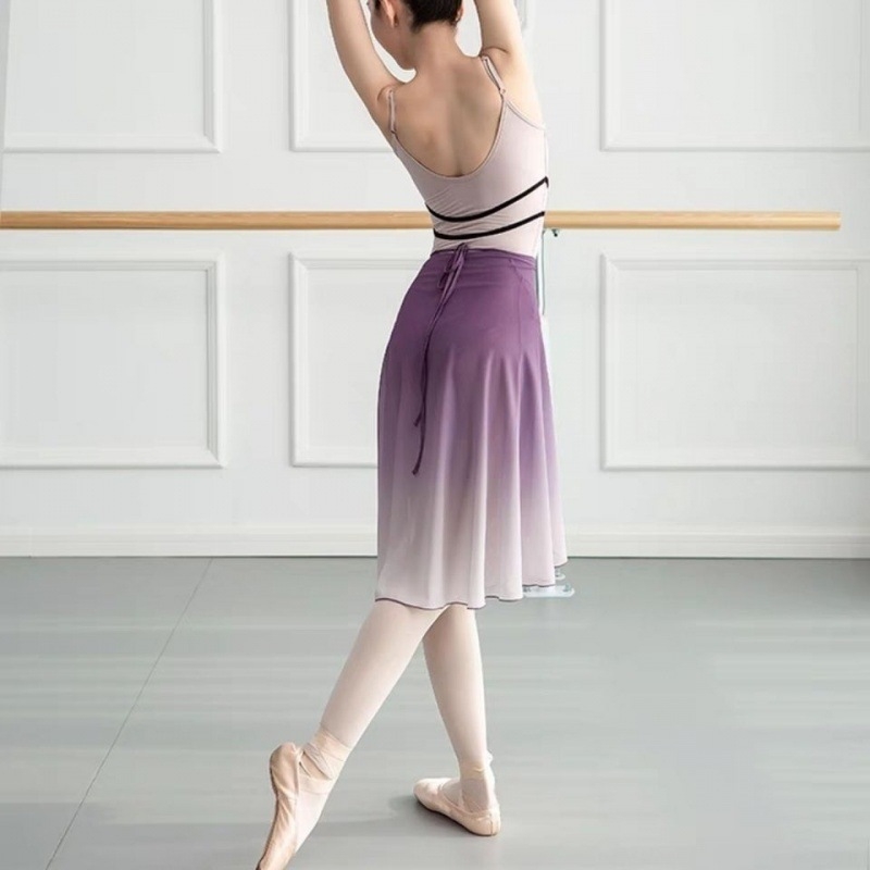 Φούστα μπαλέτου με μεταβατική απόχρωση Μικρή Γιασεμί, με κορδόνι, μακριά φούστα για πρόβες χορού, τυπωμένο ύφασμα, ύφασμα πολυεστέρα/ακρυλικό (50–70% πολυεστέρα), Χειμώνας 2022