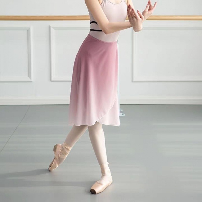 Φούστα μπαλέτου με μεταβατική απόχρωση Μικρή Γιασεμί, με κορδόνι, μακριά φούστα για πρόβες χορού, τυπωμένο ύφασμα, ύφασμα πολυεστέρα/ακρυλικό (50–70% πολυεστέρα), Χειμώνας 2022