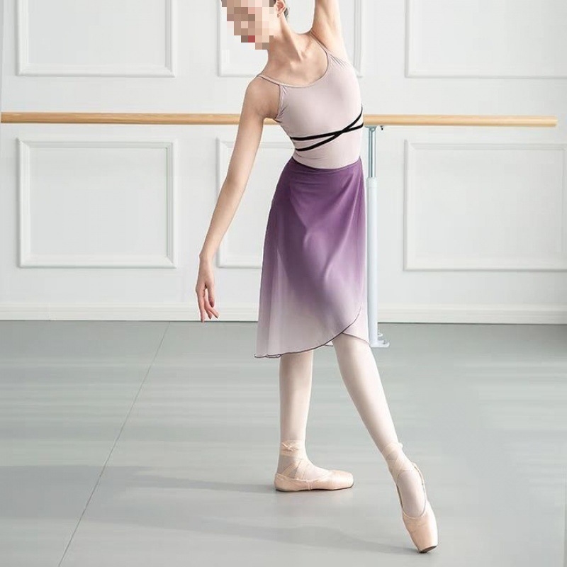 Φούστα μπαλέτου με μεταβατική απόχρωση Μικρή Γιασεμί, με κορδόνι, μακριά φούστα για πρόβες χορού, τυπωμένο ύφασμα, ύφασμα πολυεστέρα/ακρυλικό (50–70% πολυεστέρα), Χειμώνας 2022