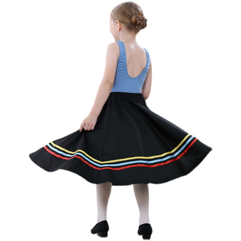 Lányok balett ruhája karaktertánc vizsgákhoz, hosszú poliészter ruha 3–8 éveseknek