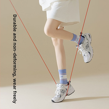 Жени петопръстни памучни чорапи за есенно-зимния сезон, антибактериални, дезодориращи и пот абсорбиращи, средно дълги спортни чорапи.