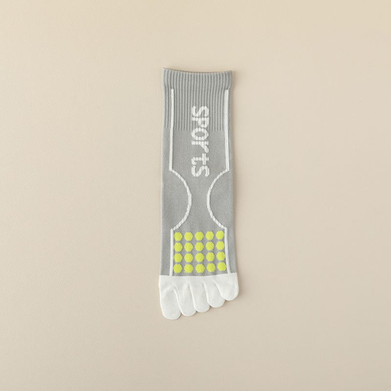 Жени петопръстни памучни чорапи за есенно-зимния сезон, антибактериални, дезодориращи и пот абсорбиращи, средно дълги спортни чорапи.